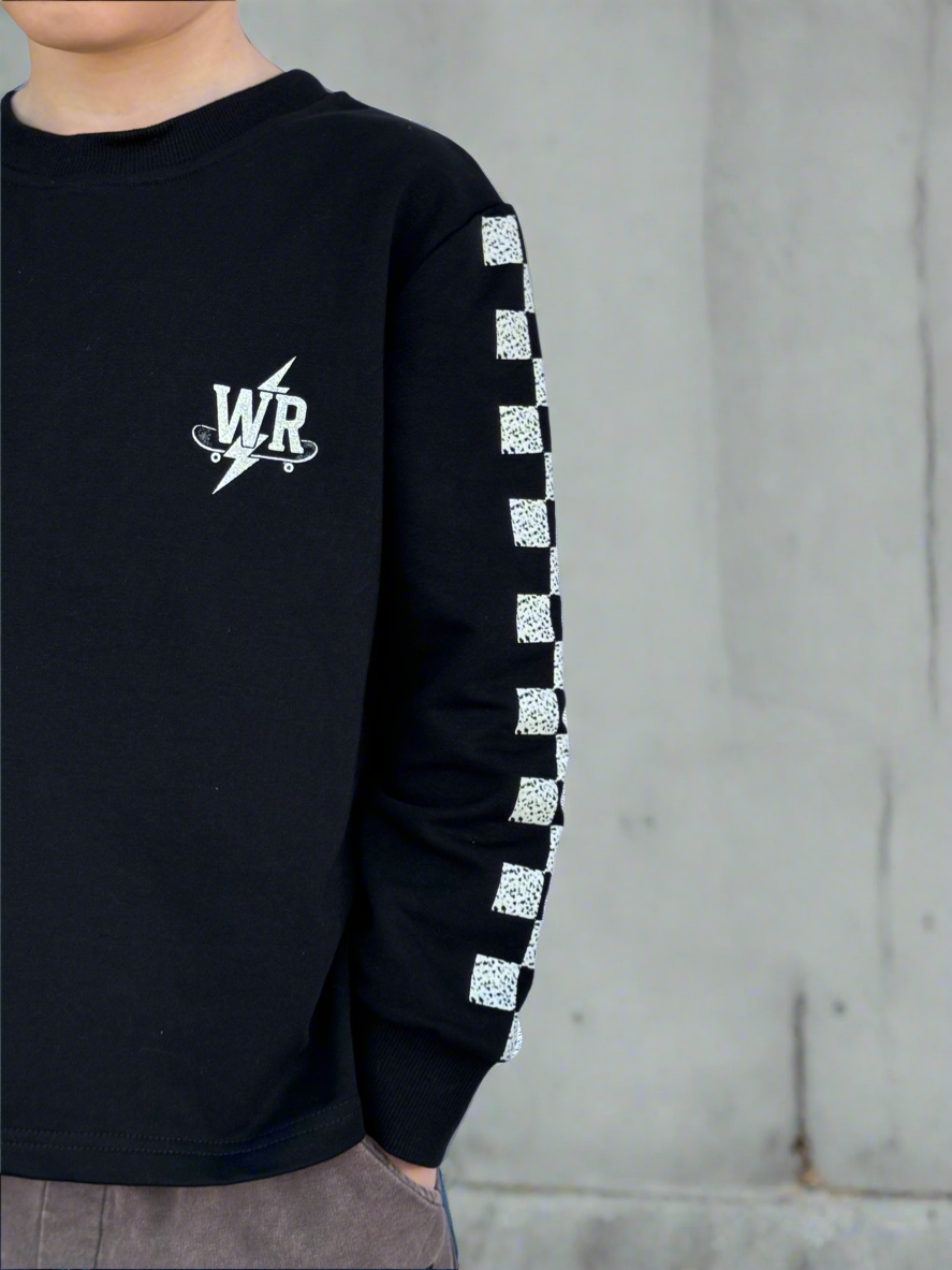 Grid Lock Long Sleeve - Winter + Raven