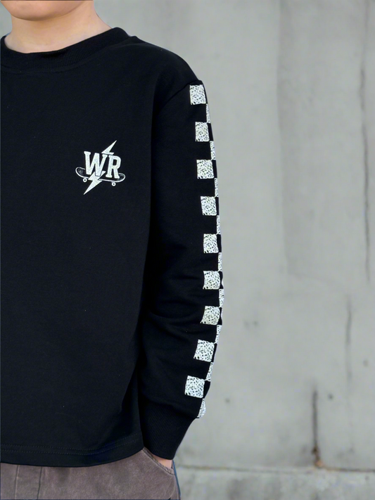 Grid Lock Long Sleeve - Winter + Raven