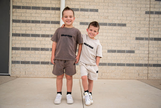 Luxe Acid Wash Shorts - Vintage Stone - Winter + Raven