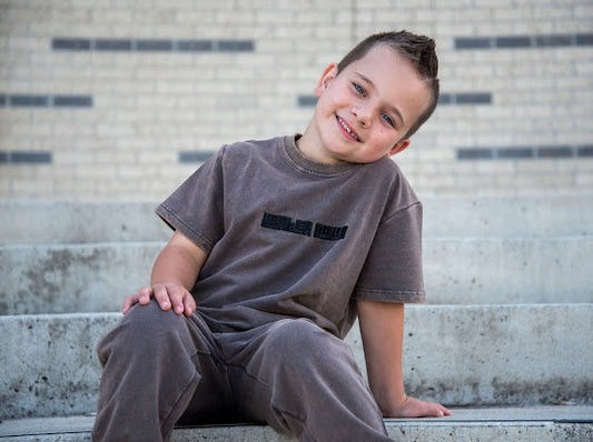 Luxe Acid Wash Tee - Vintage Smoke - Winter + Raven