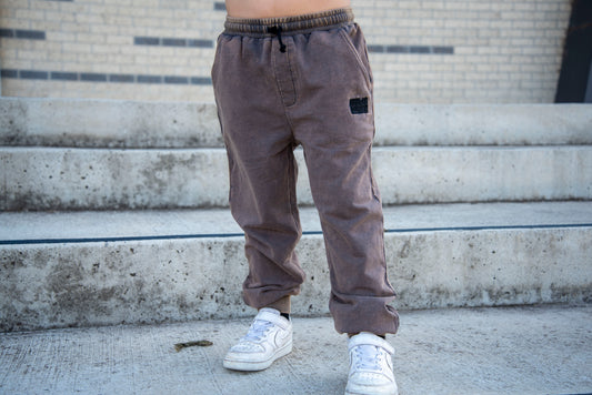 Luxe Acid Wash Joggers - Vintage Smoke - Winter + Raven