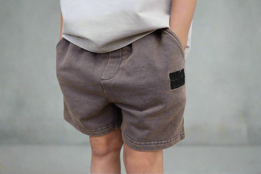 Luxe Acid Wash Shorts - Vintage Smoke - Winter + Raven