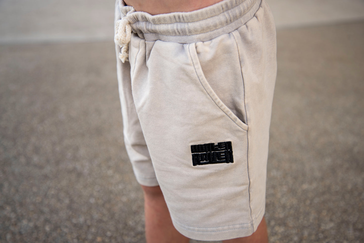 Luxe Acid Wash Shorts - Vintage Stone - Winter + Raven