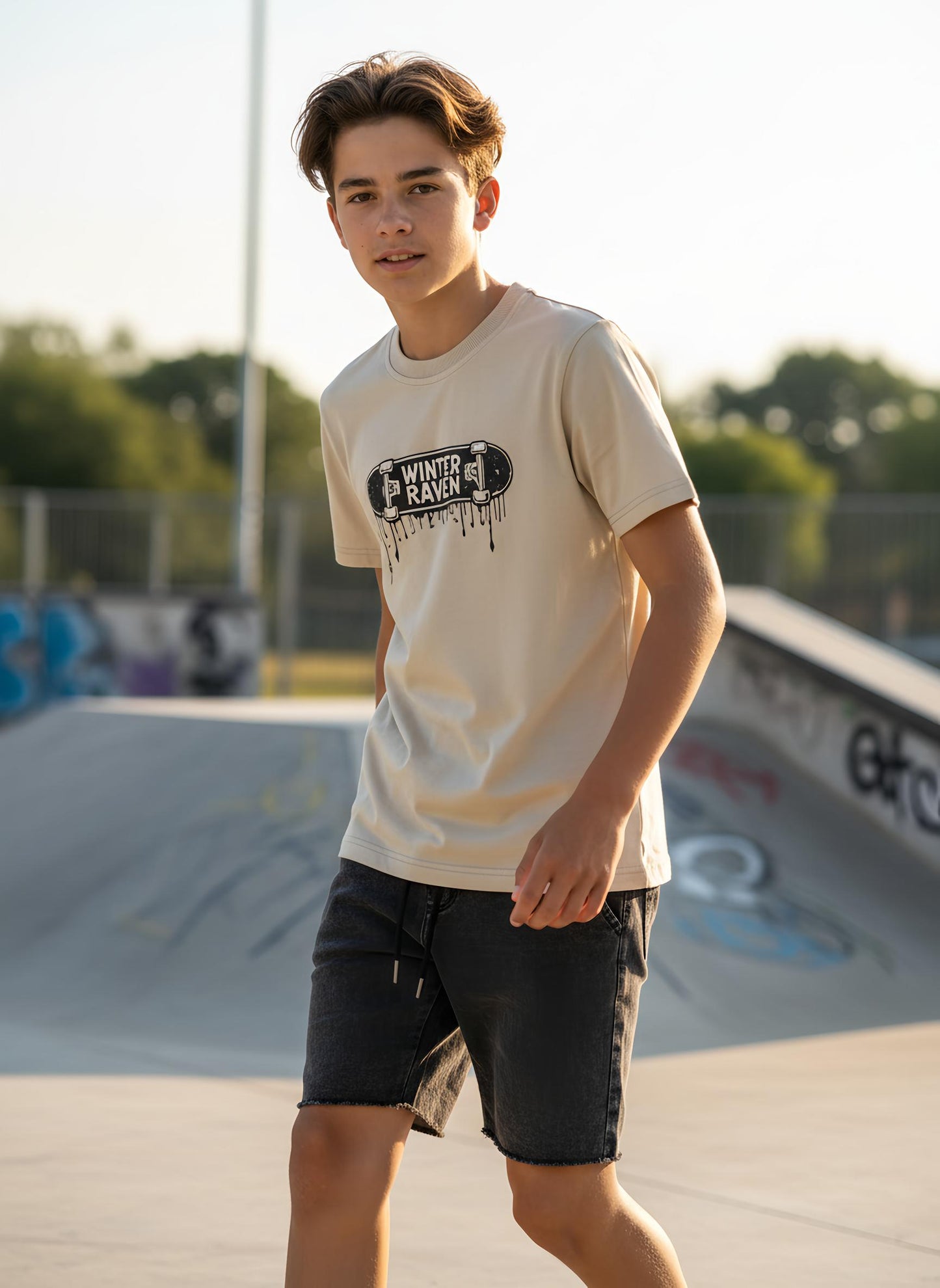 Dripped Deck Kids T-Shirt - Vintage Stone