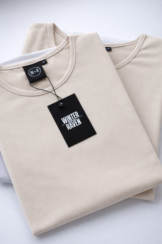 Dip-Dye Kids Short Sleeve Tee - Beige - Winter + Raven